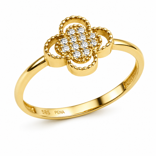 PENA Clover 14 Ayar Altın Yüzük
