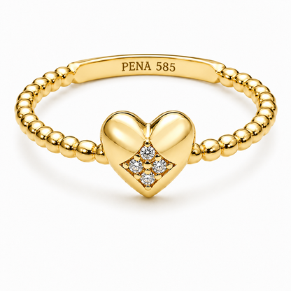 PENA Fluid Heart 14 Ayar Altın Yüzük