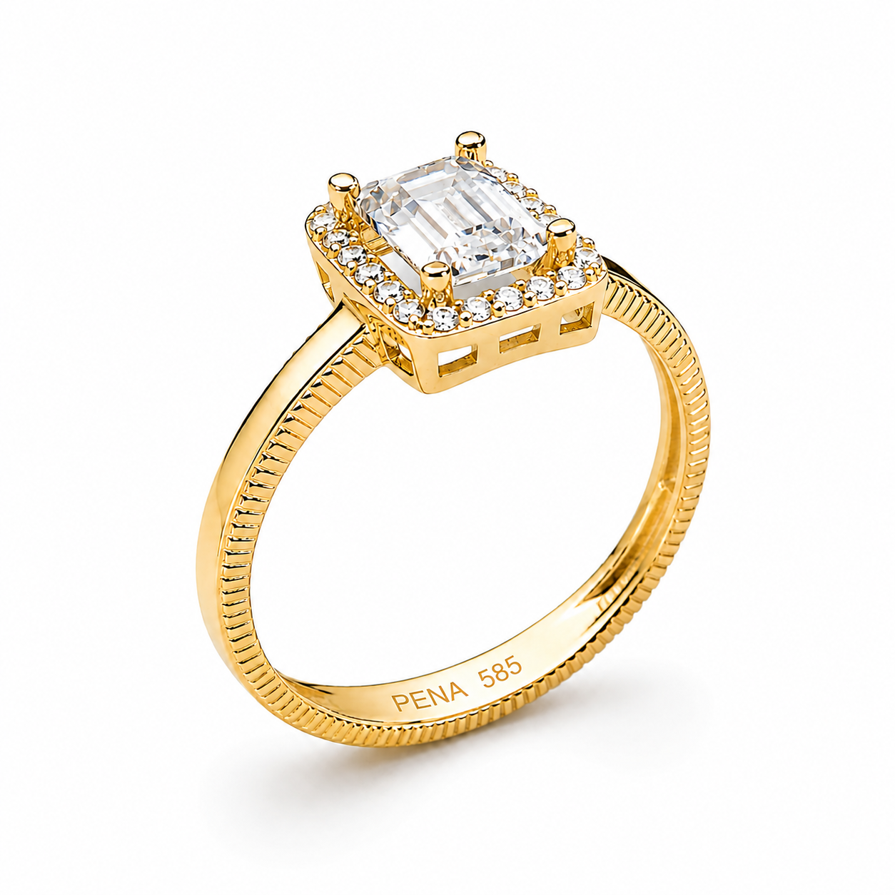 PENA Halo Radiant 14 Ayar Altın Yüzük